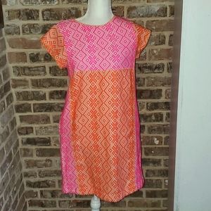 Uncle Frank Shift Pink and Orange Print Dress